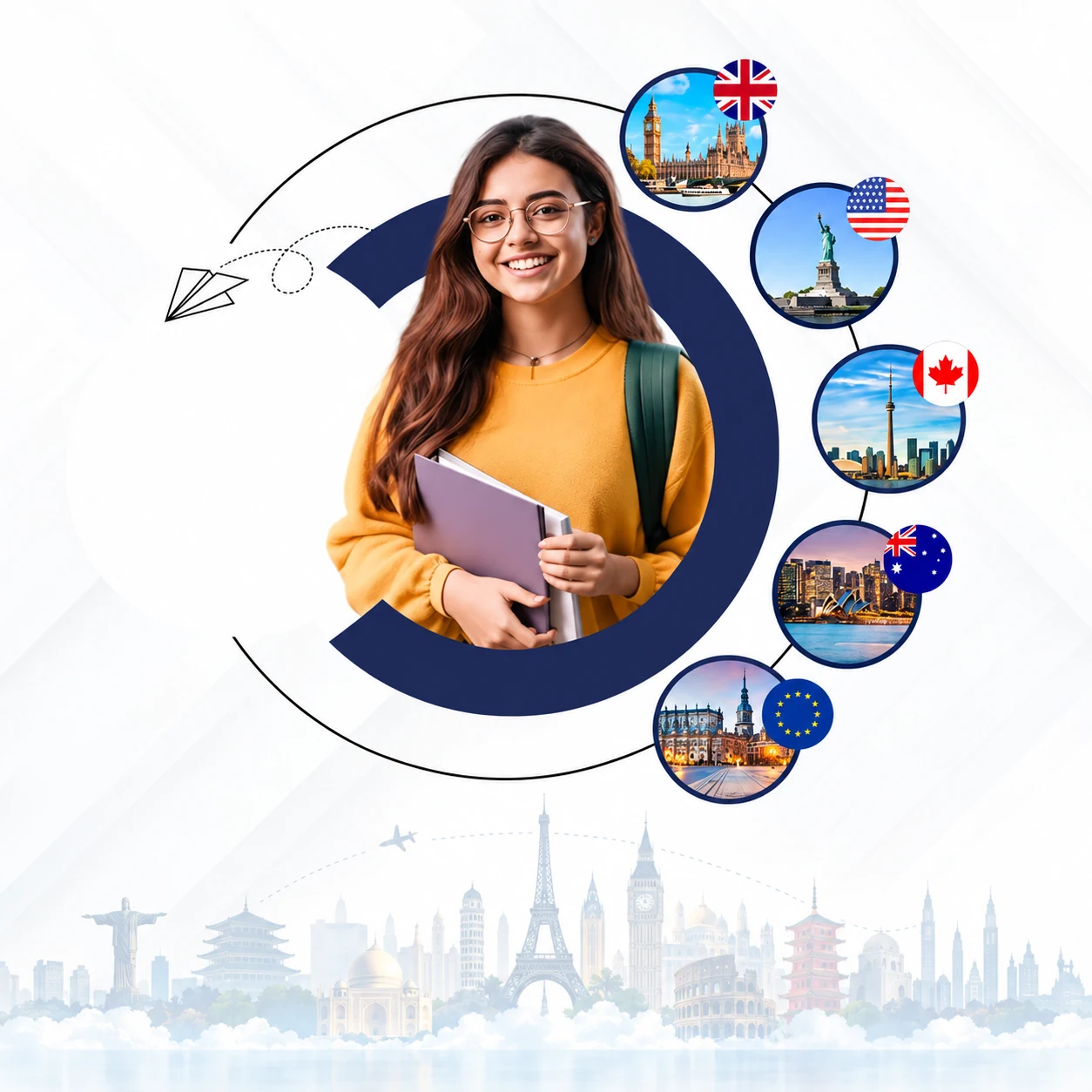 International study destinations around a student